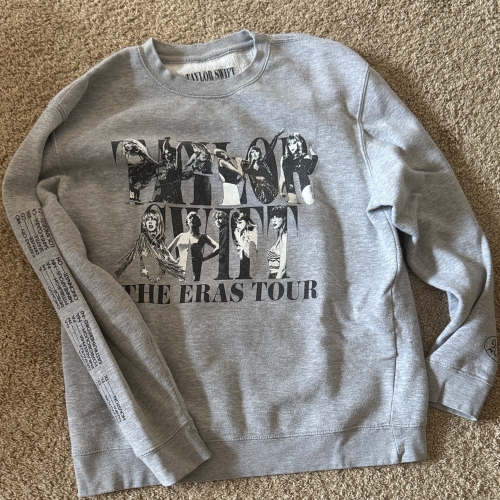 Taylor swift eras tour crewneck grey